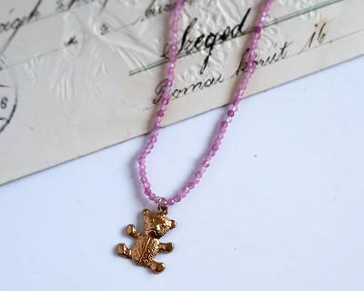 amulet Teddy Bear necklace　ルビー 【umloo】を開く
